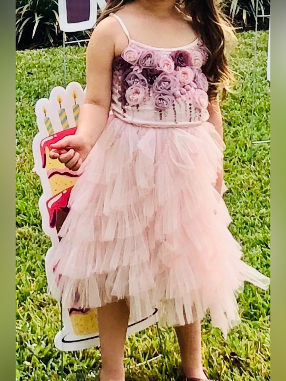 Tutu Du Monde Blush Pink Rosette Tulle Dress Size 4-5